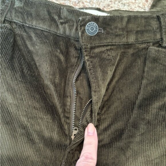 Madewell Dark Green/Brown Emmett Wide-Leg Corduroy Pants - Picture 7 of 9